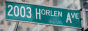 2003 HORLEN AVE, a street sign